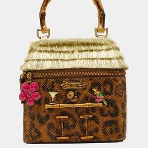 Leopard Print Crossbody Bag with Tiki Bar Design by Betsey Johnson